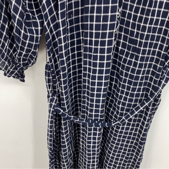 Anthropologie Maeve Sara Smocked Shirtdress in Navy Size Small - Picture 4 of 10